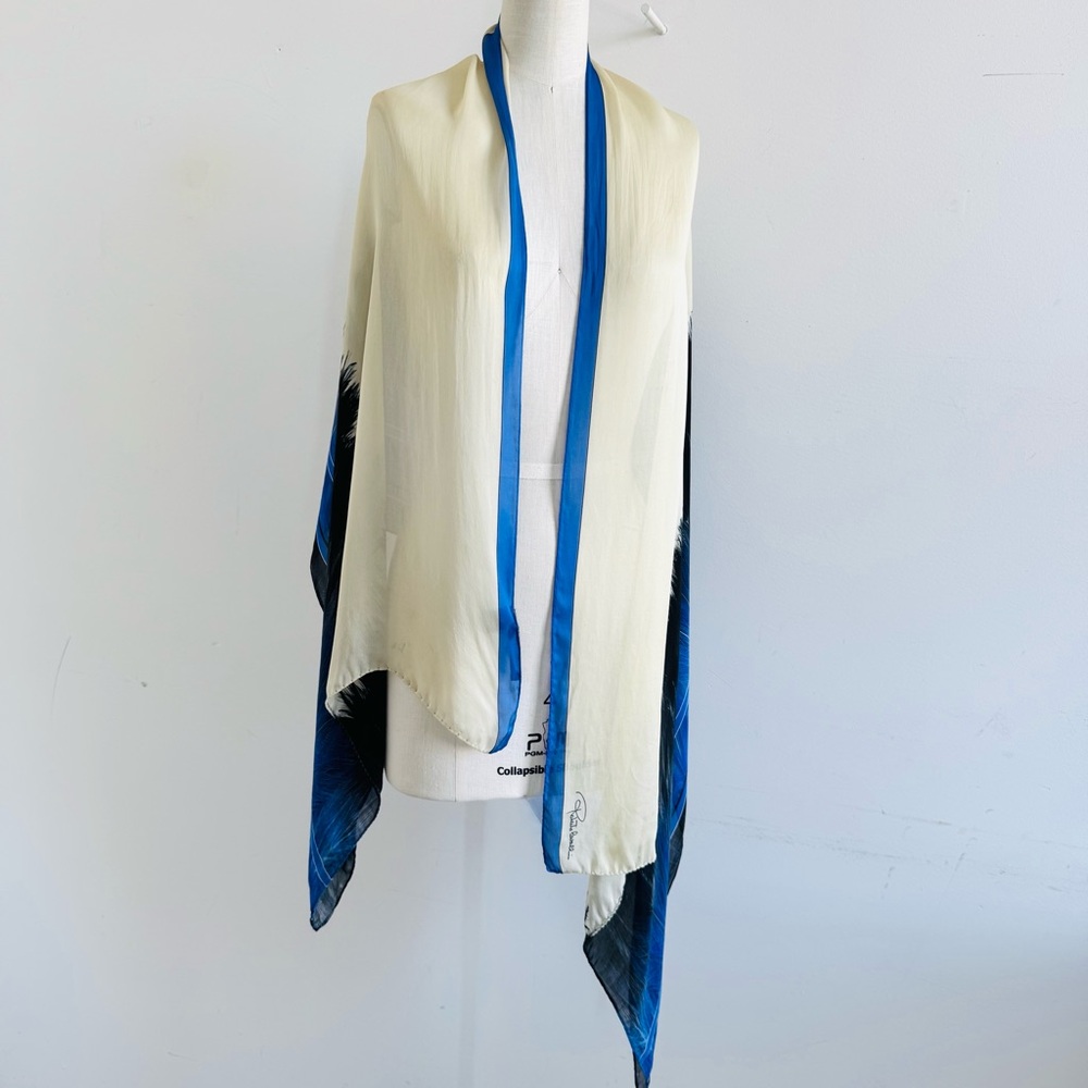 Roberto Cavalli bright blue silk Scarf - Picture 12 of 13